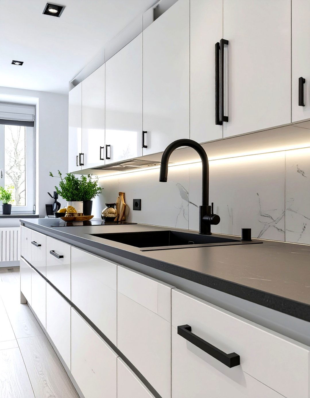 Simple Kitchen with Matte Black Fixtures - 30 simple kitchen design ideas