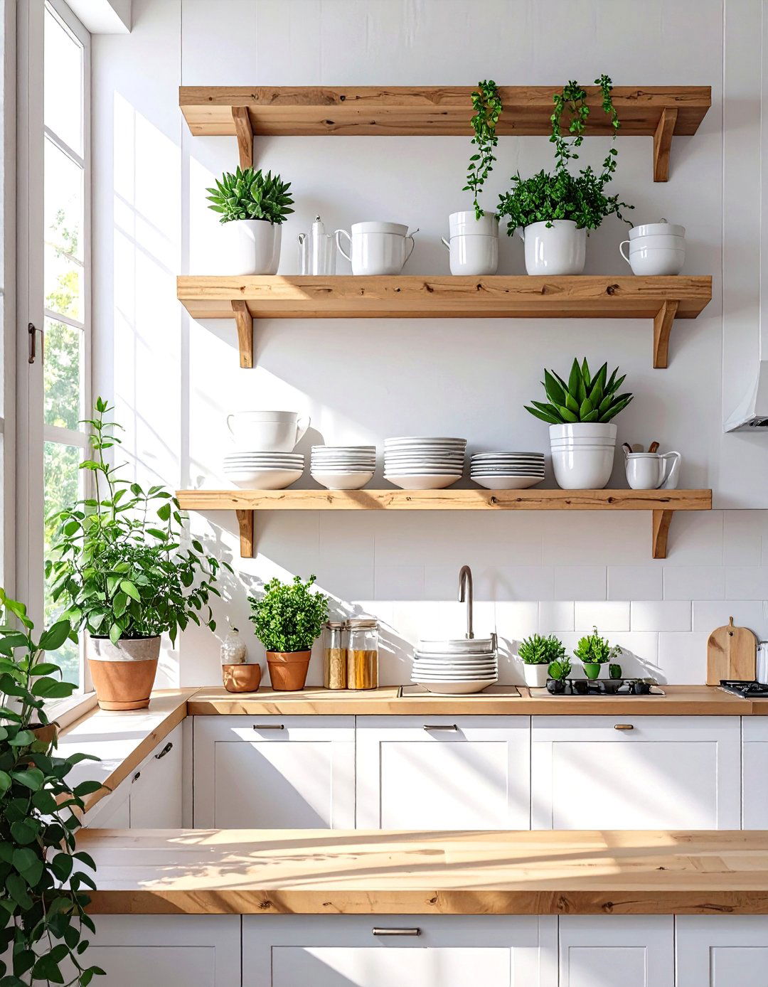 Simple Kitchen with Open Shelving - 30 simple kitchen design ideas