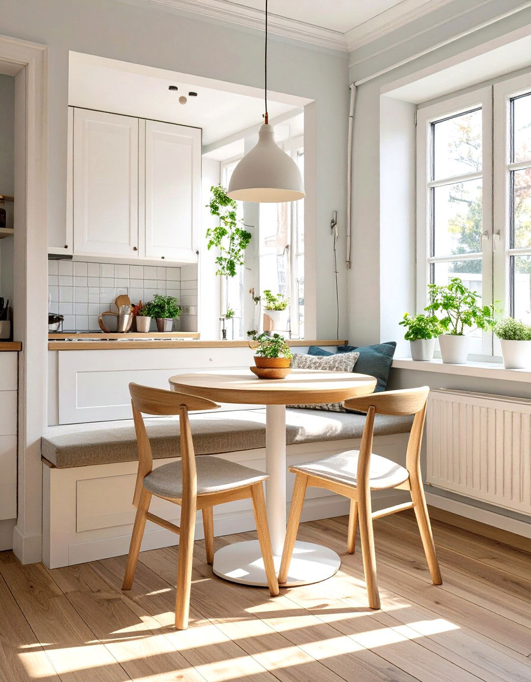 Simple Kitchen with a Compact Dining Nook - 30 simple kitchen design ideas