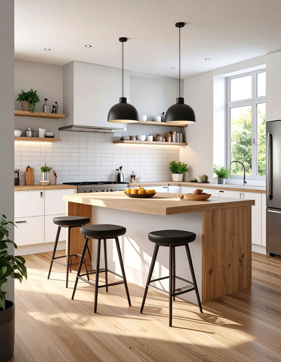 Simple Kitchen with a Floating Breakfast Bar - 30 simple kitchen design ideas