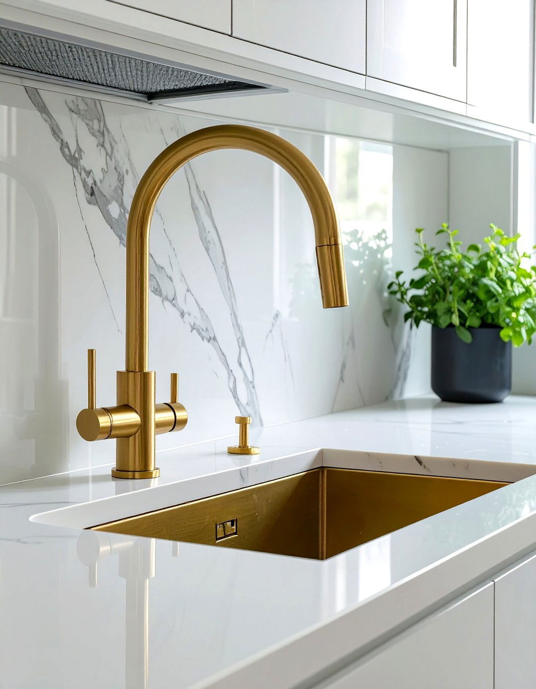 Simple Kitchen with a Minimalist Faucet - 30 simple kitchen design ideas