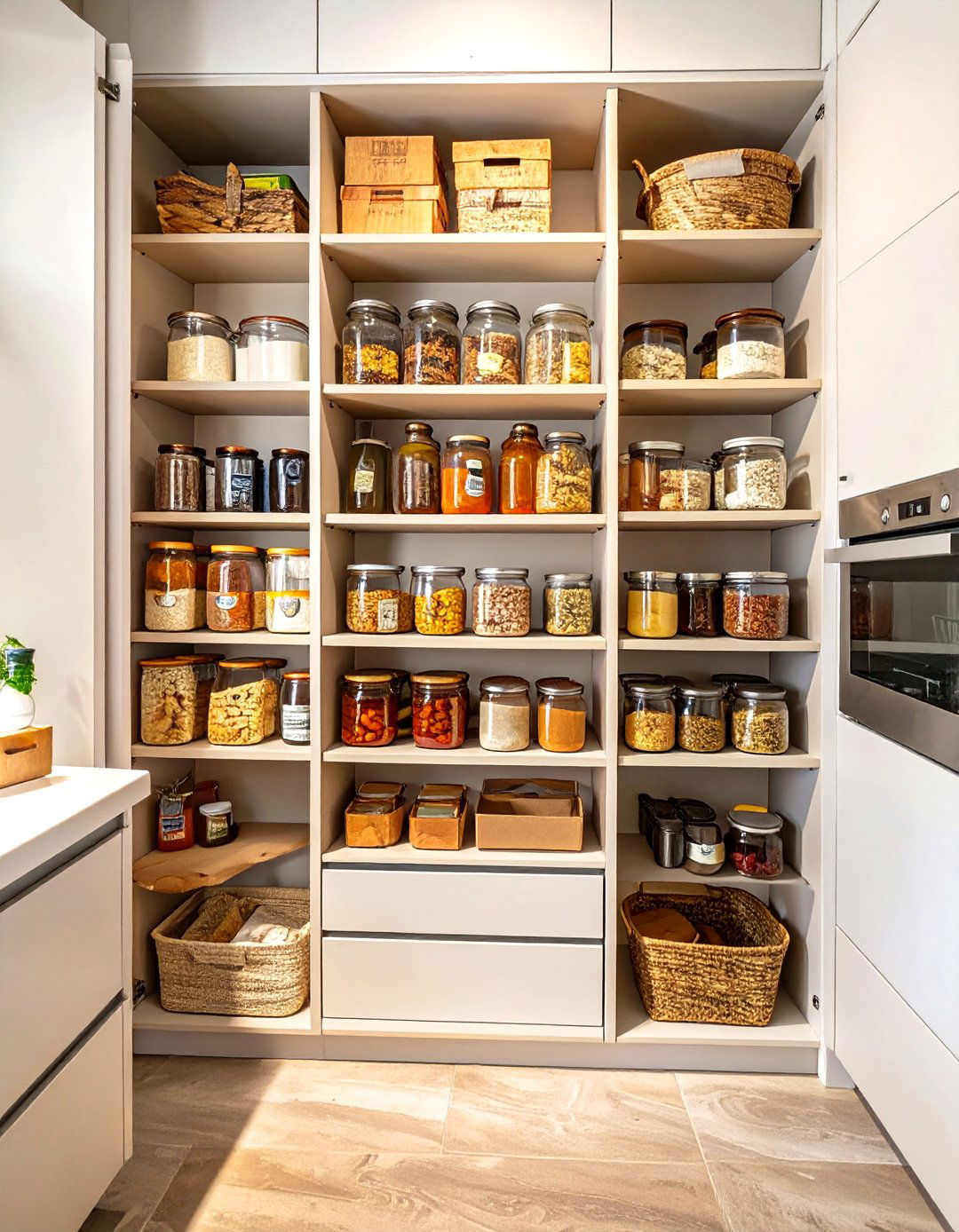 Simple Kitchen with a Pull Out Pantry - 30 simple kitchen design ideas
