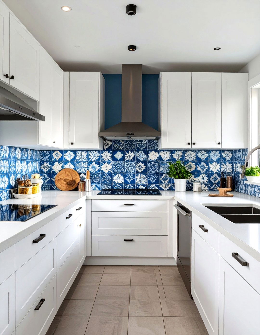 Simple Kitchen with a Statement Backsplash - 30 simple kitchen design ideas