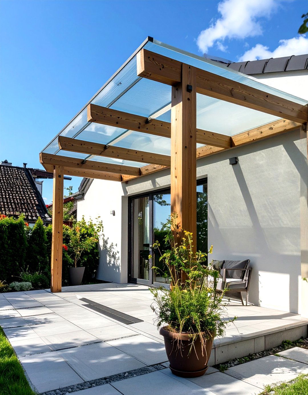 Simple Lean To Structure - 30 cheap patio cover ideas
