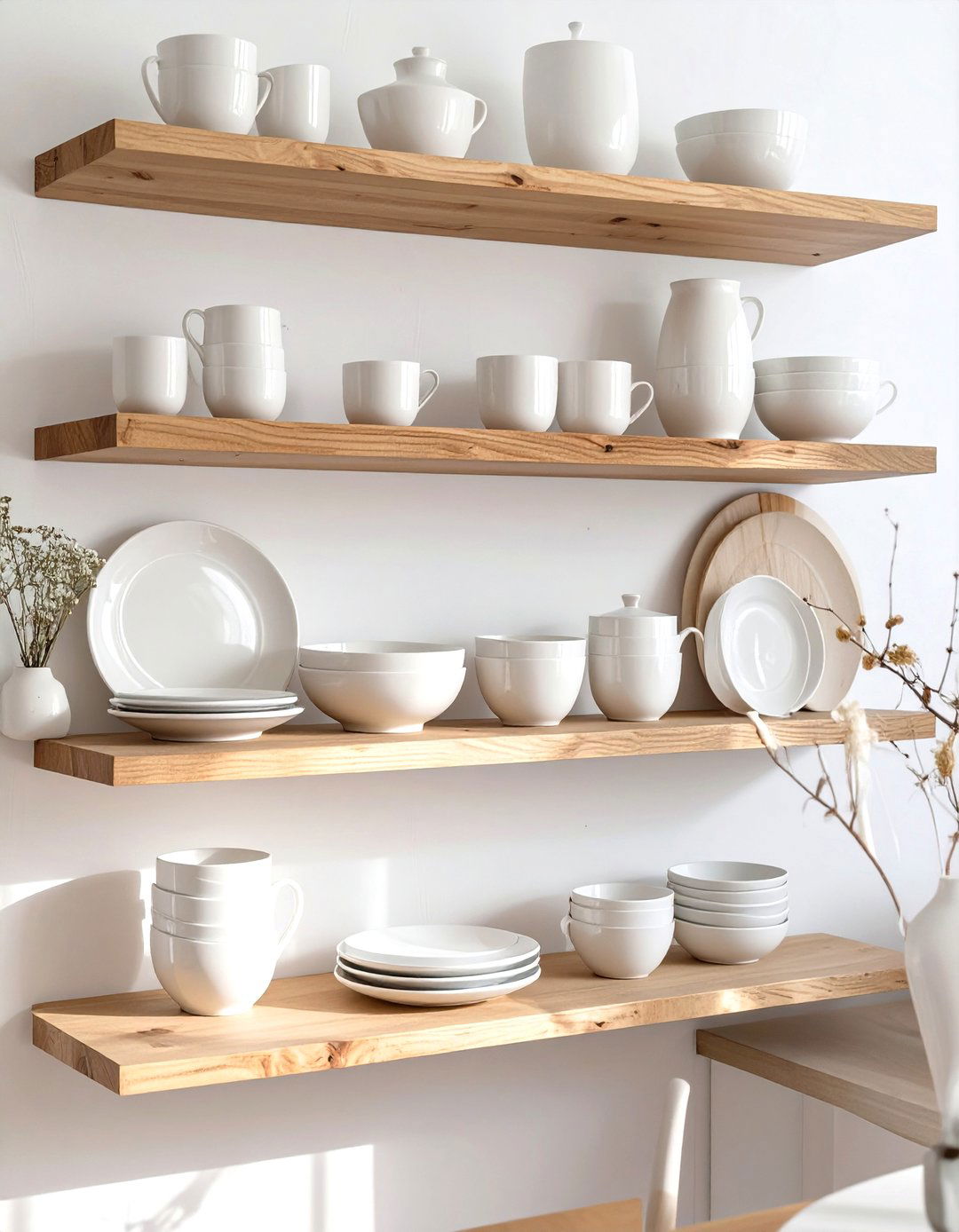 Simple Open Shelving - 30 simple dining room ideas