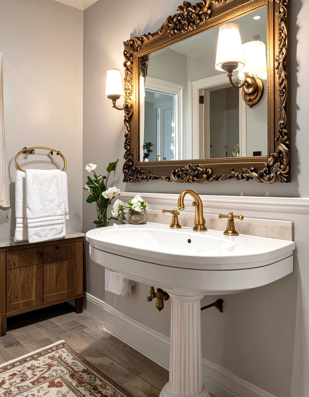 Simple Pedestal Sink Style - 30 cheap bathroom ideas for small bathrooms