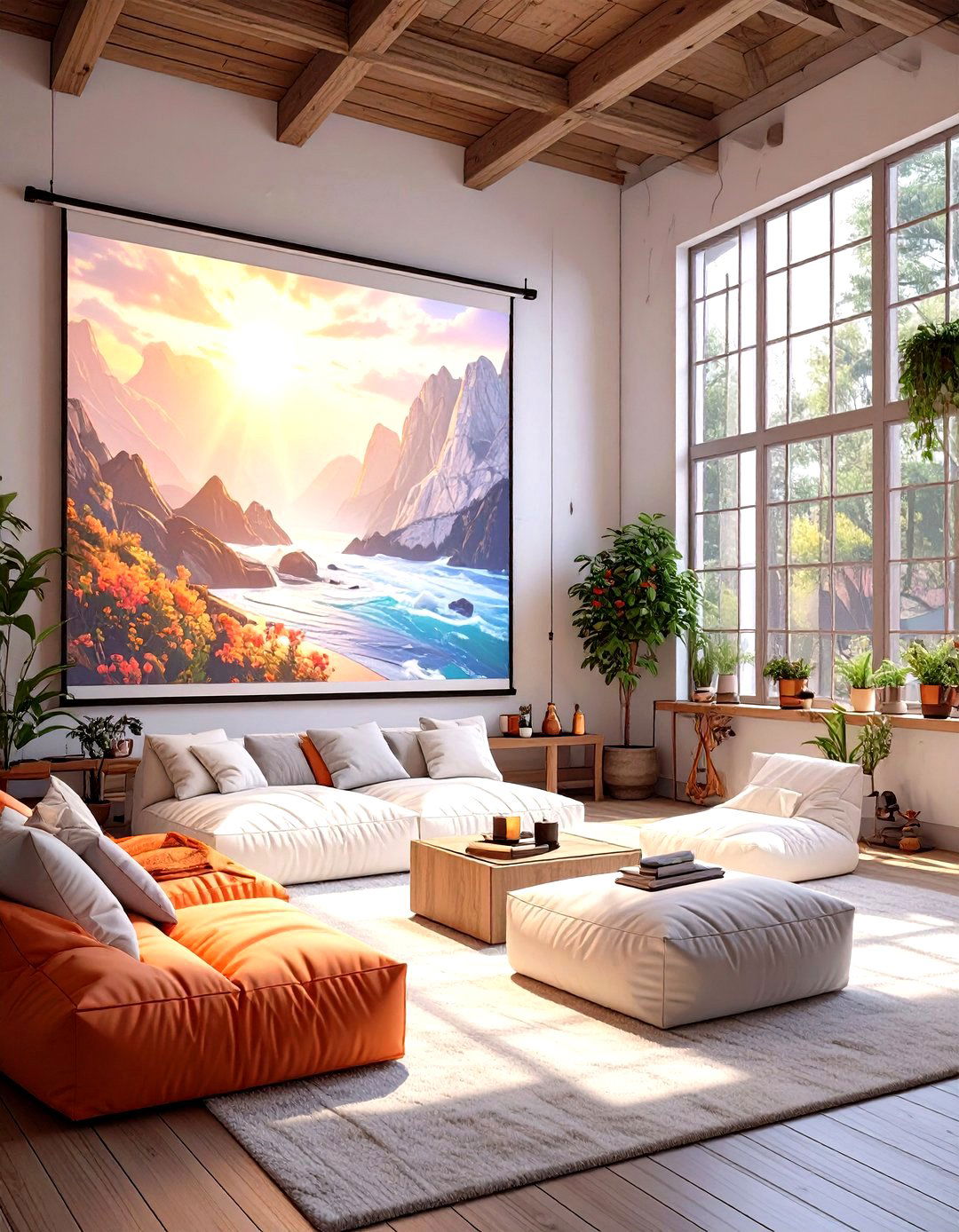 Simple Projection Screen - 30 simple garage man cave ideas