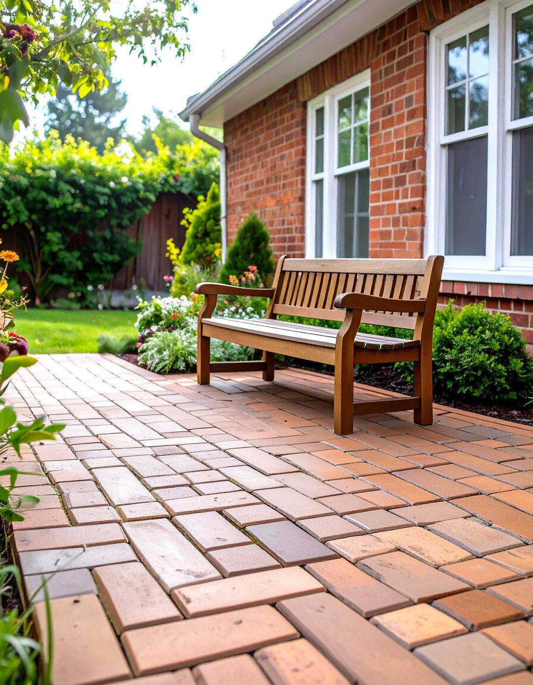 Simple Running Bond Brick Paver Patio - 30 small cheap patio paver ideas