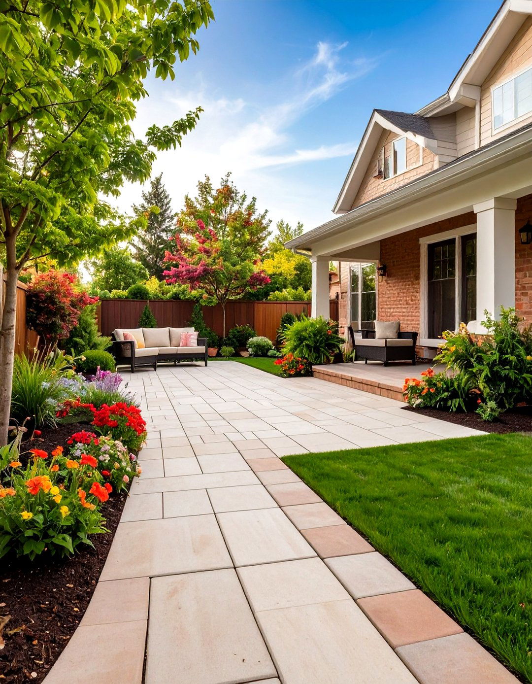 Simple Running Bond Paver Patio Pattern - 30 paver patio ideas on a budget