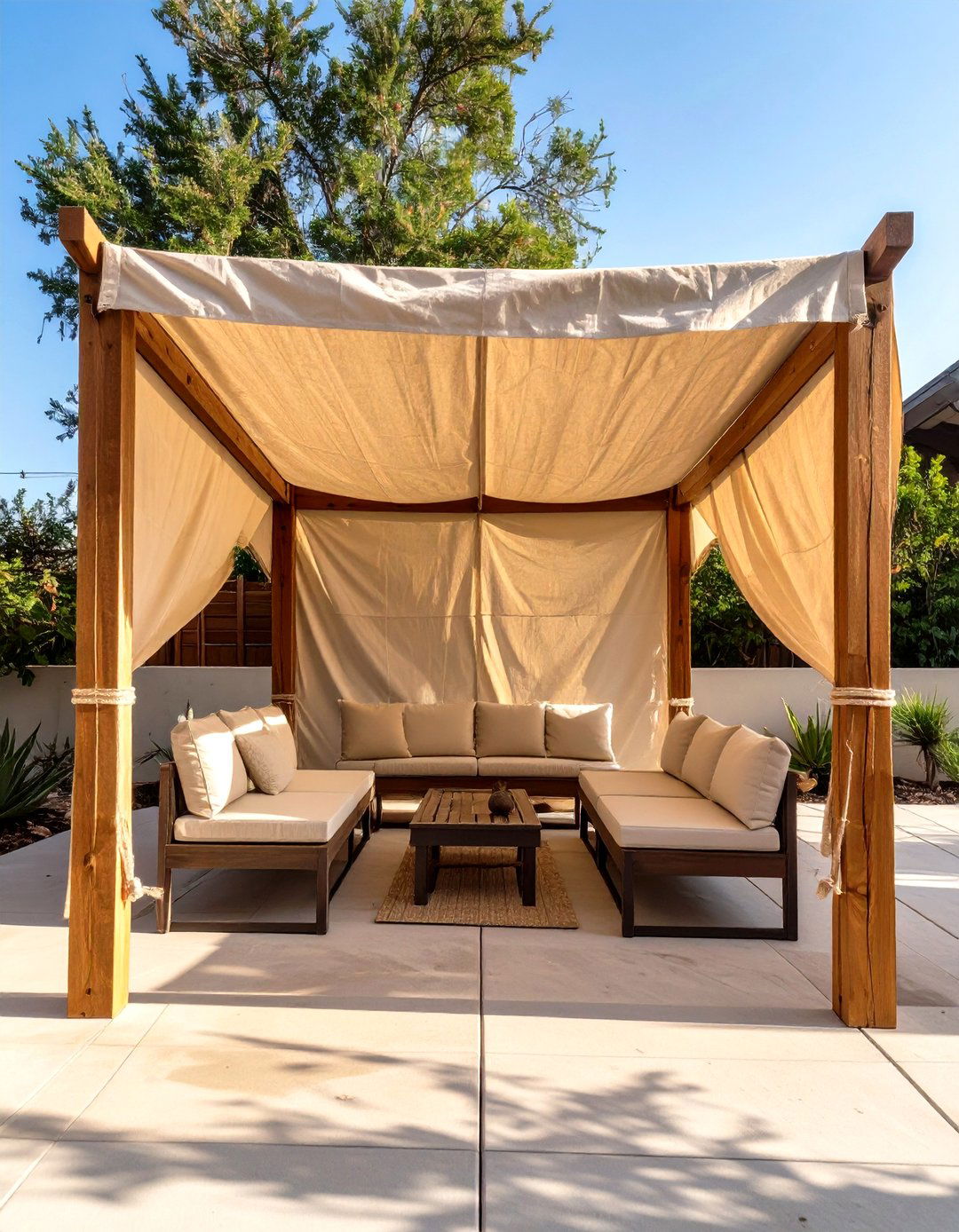 Simple Tarp Cover - 30 cheap patio cover ideas