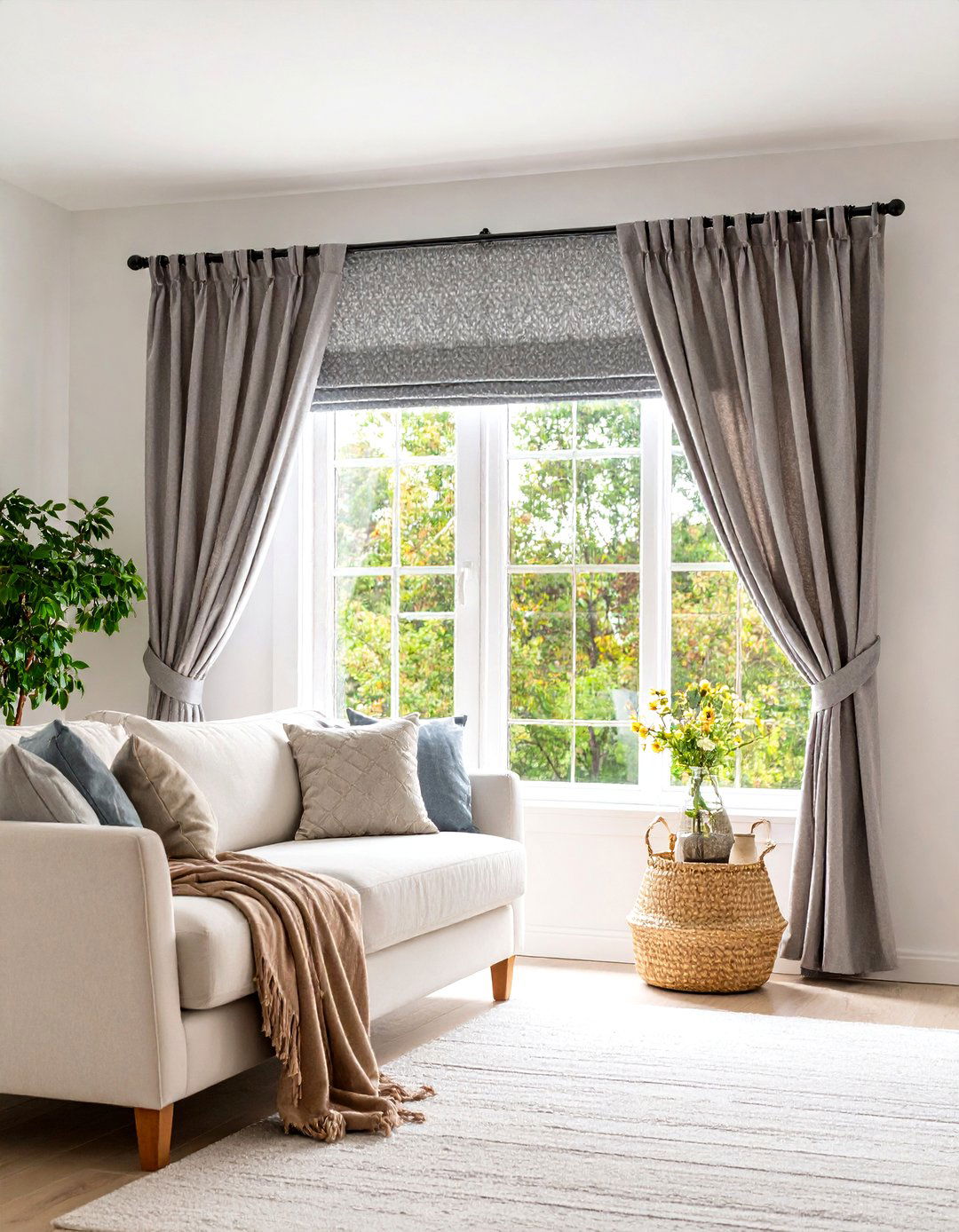 Simple Valances to Hide Hardware - 30 living room window treatment ideas