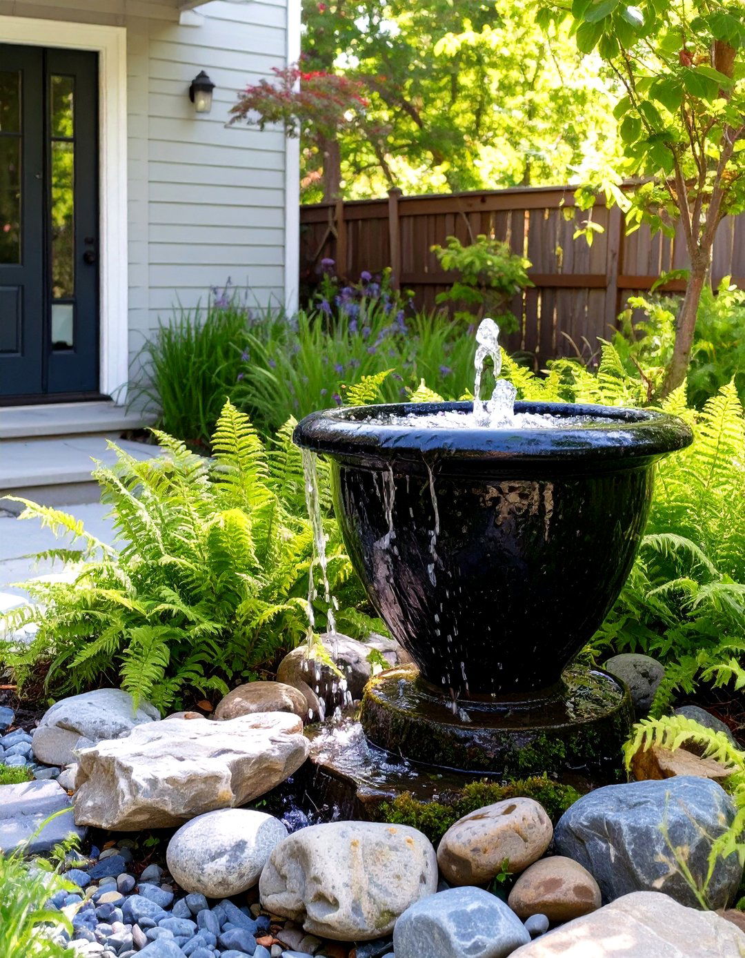 Simple Water Feature - 30 simple front yard landscaping ideas