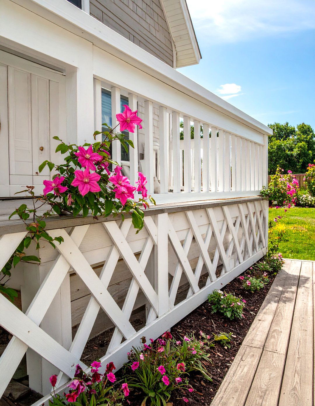 Simple Wood Lattice Skirting - 30 inexpensive deck skirting ideas
