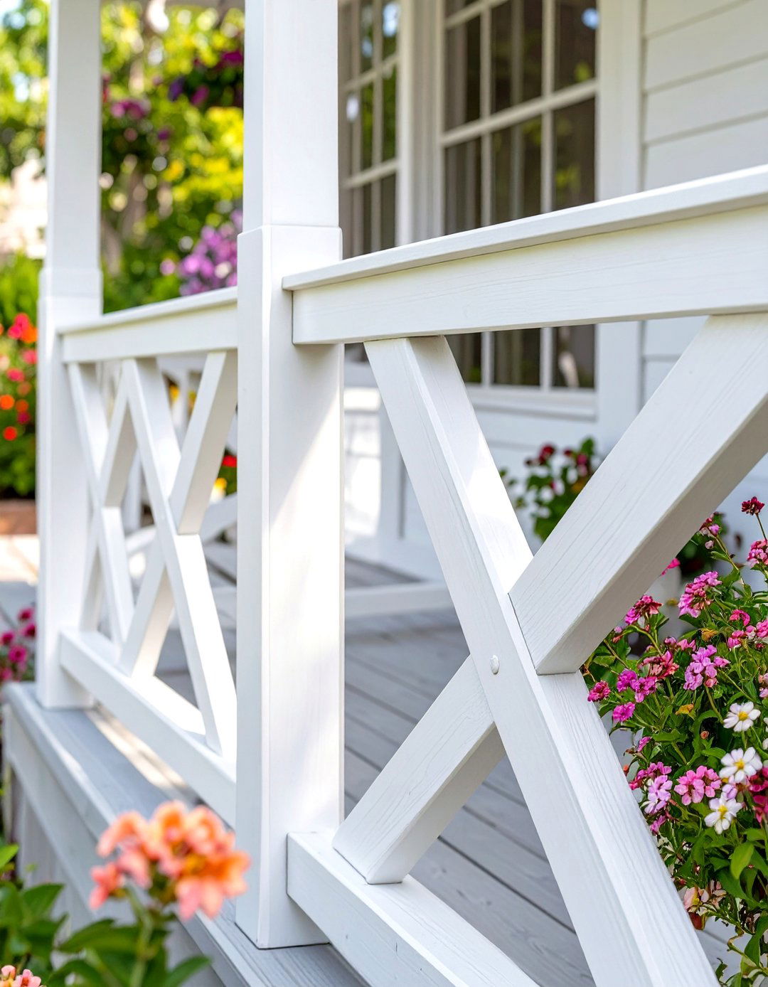 Simple X Pattern Wood Deck Railing - 30 simple deck railing designs