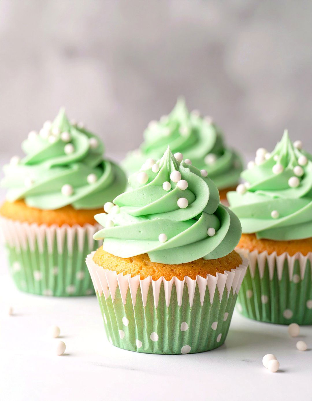 Simple and Sweet Polka Dot Cupcakes - 30 baby shower cupcake ideas