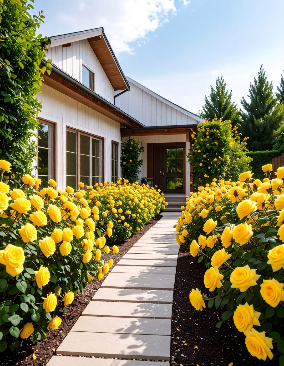 Single Color Mass Planting Rose Garden - 30 rose garden ideas