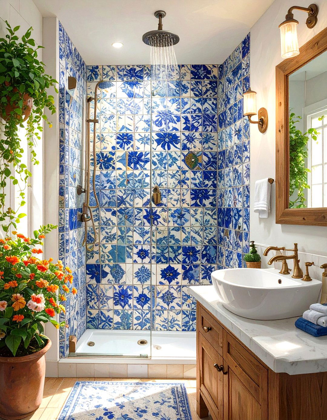 Single Feature Wall Tile - 30 small bathroom tile ideas