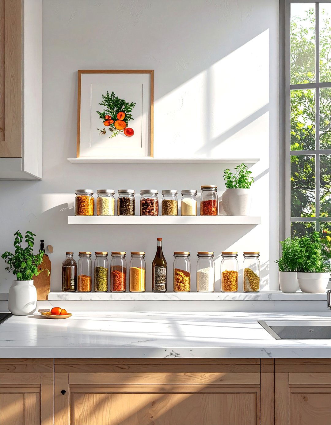 Single Ledge Picture Shelf - 30 small kitchen shelf ideas