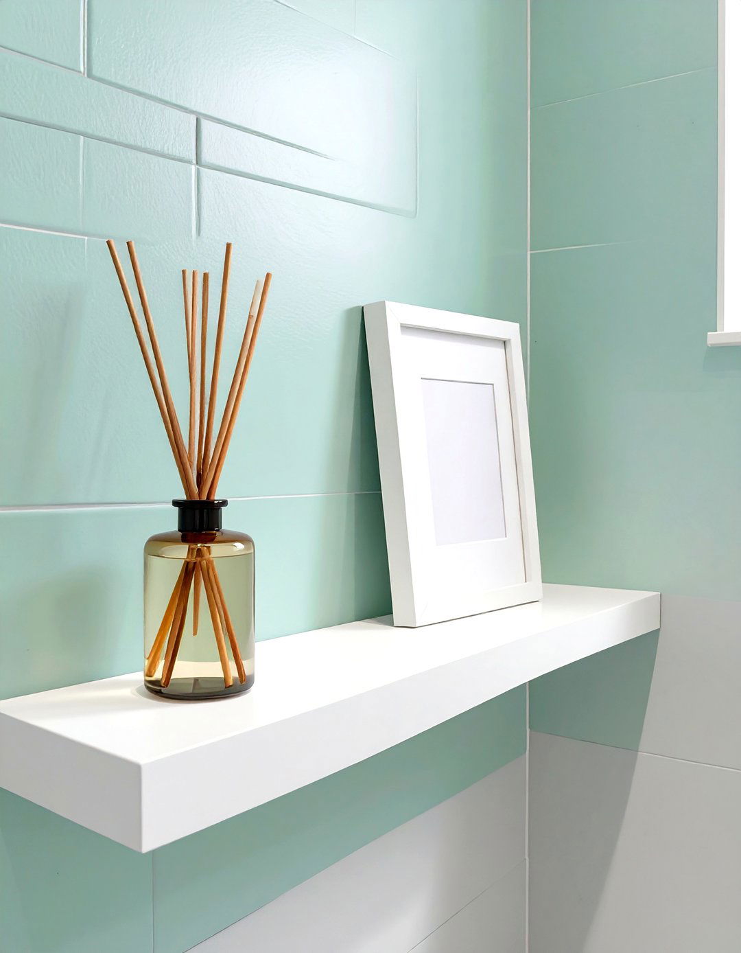 Single Ledge Picture Shelf - 30 shelves very small bathroom storage ideas