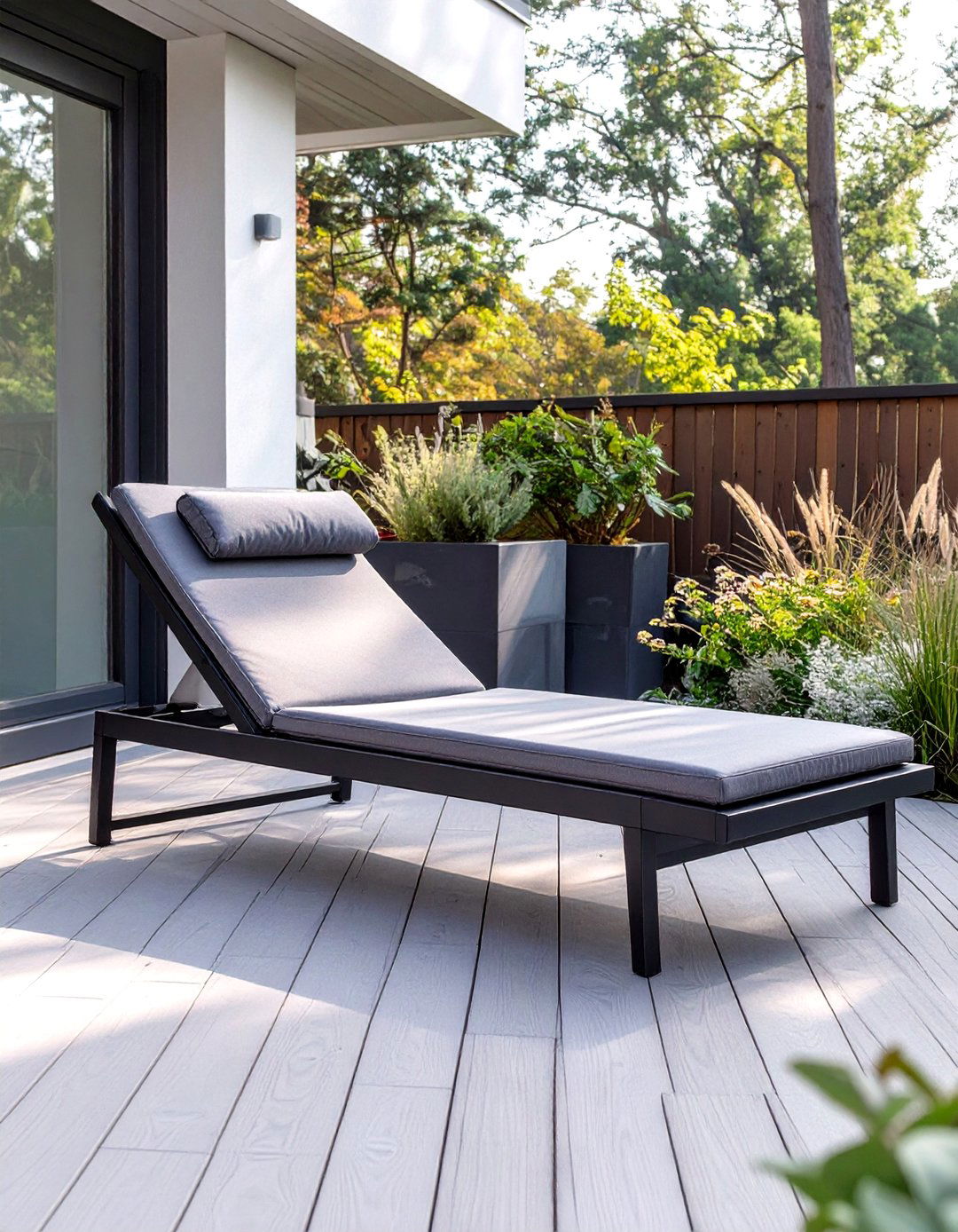 Single Outdoor Chaise Lounge - 30 small deck furniture ideas