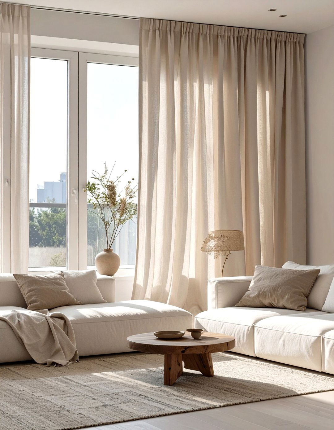 Single Panel Curtain for an Asymmetrical Look - 30 curtains for living room ideas