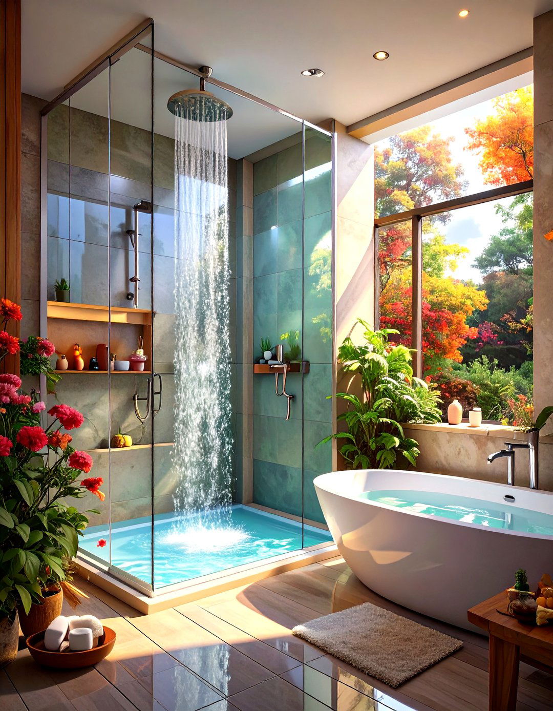 Single Panel Glass Shower Screen - 30 tiny bathroom ideas