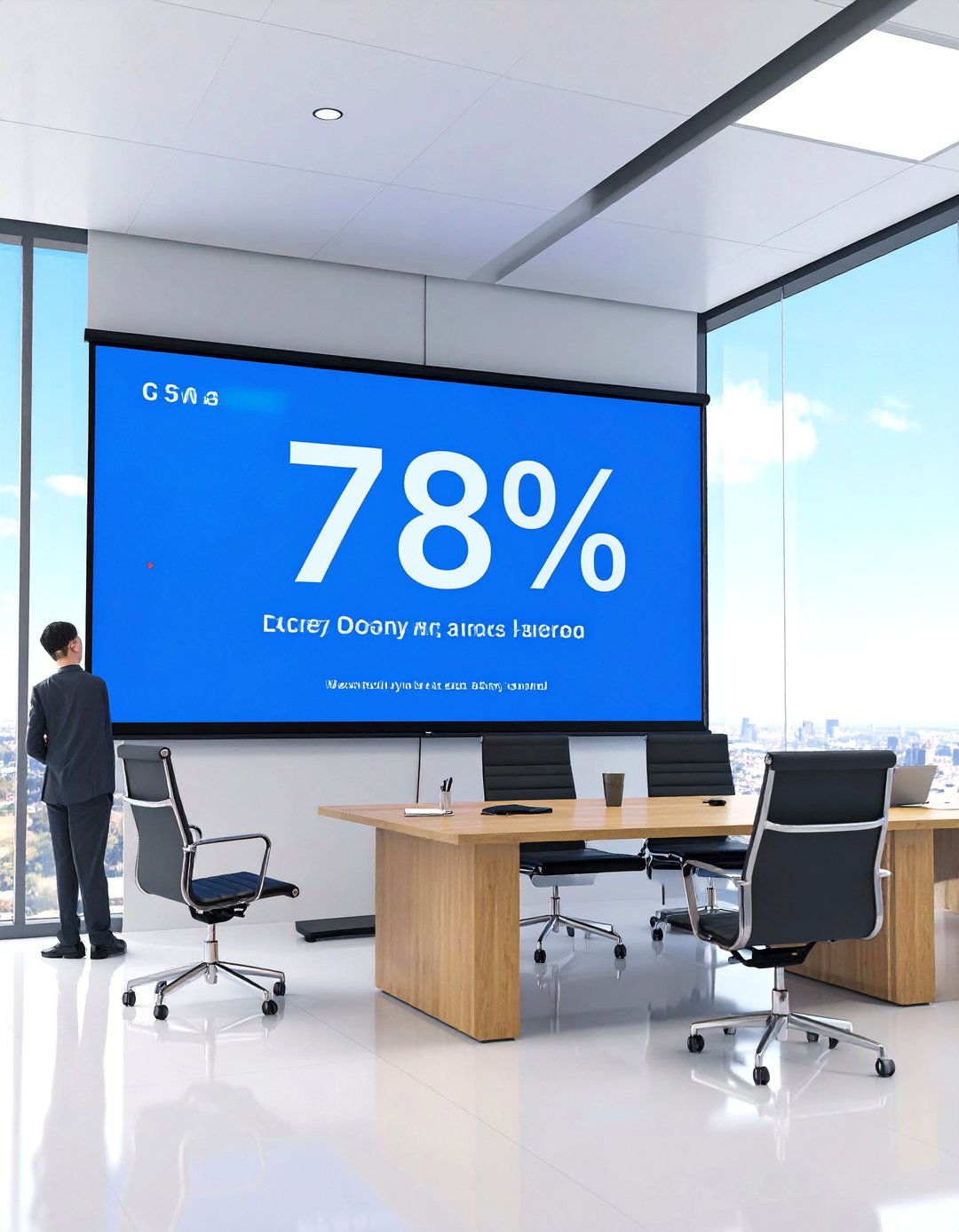 Single Powerful Statistic on One Slide - 30 pitch deck design ideas