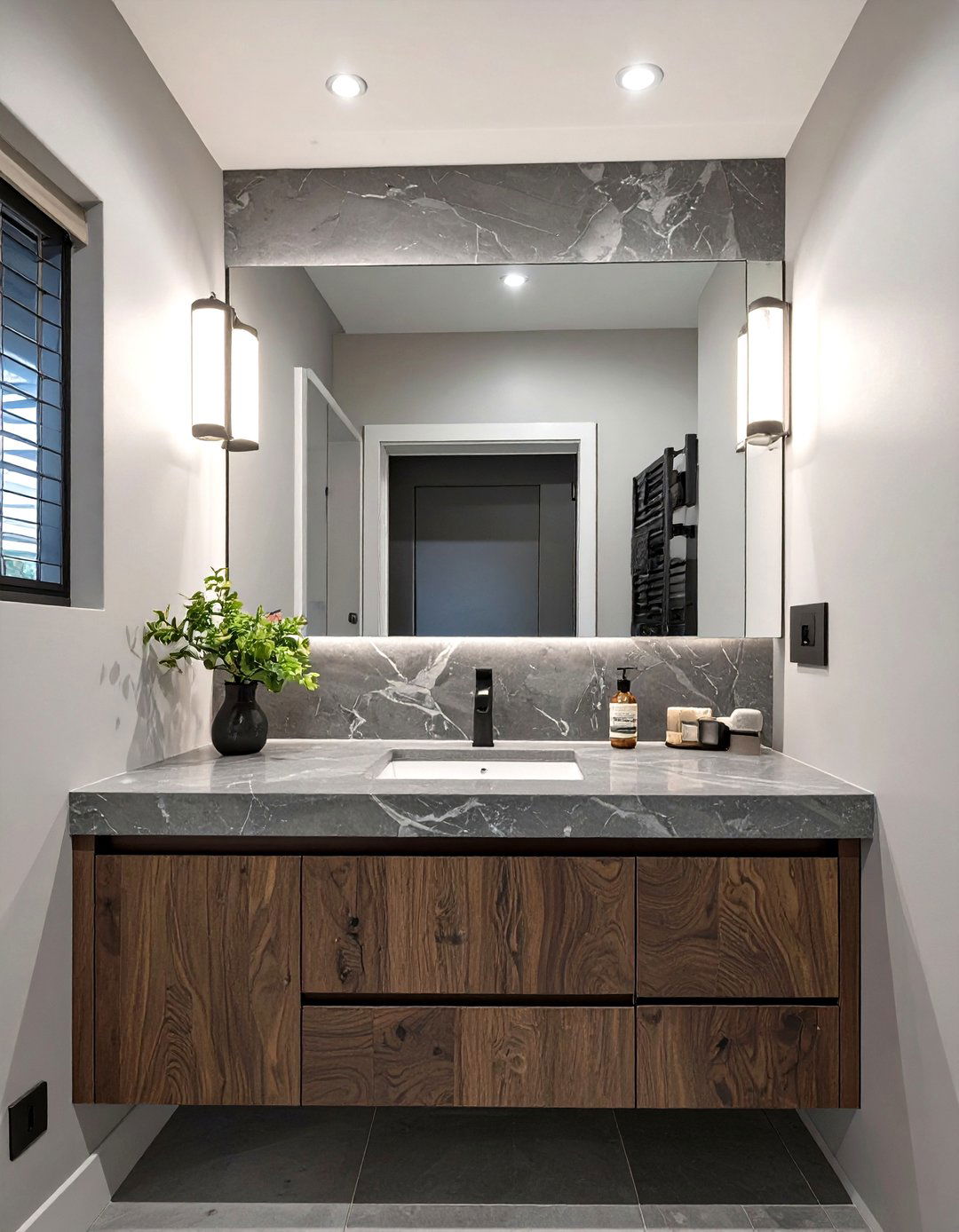 Single Slab Backsplash Half Bathroom - 30 half bathroom decor ideas