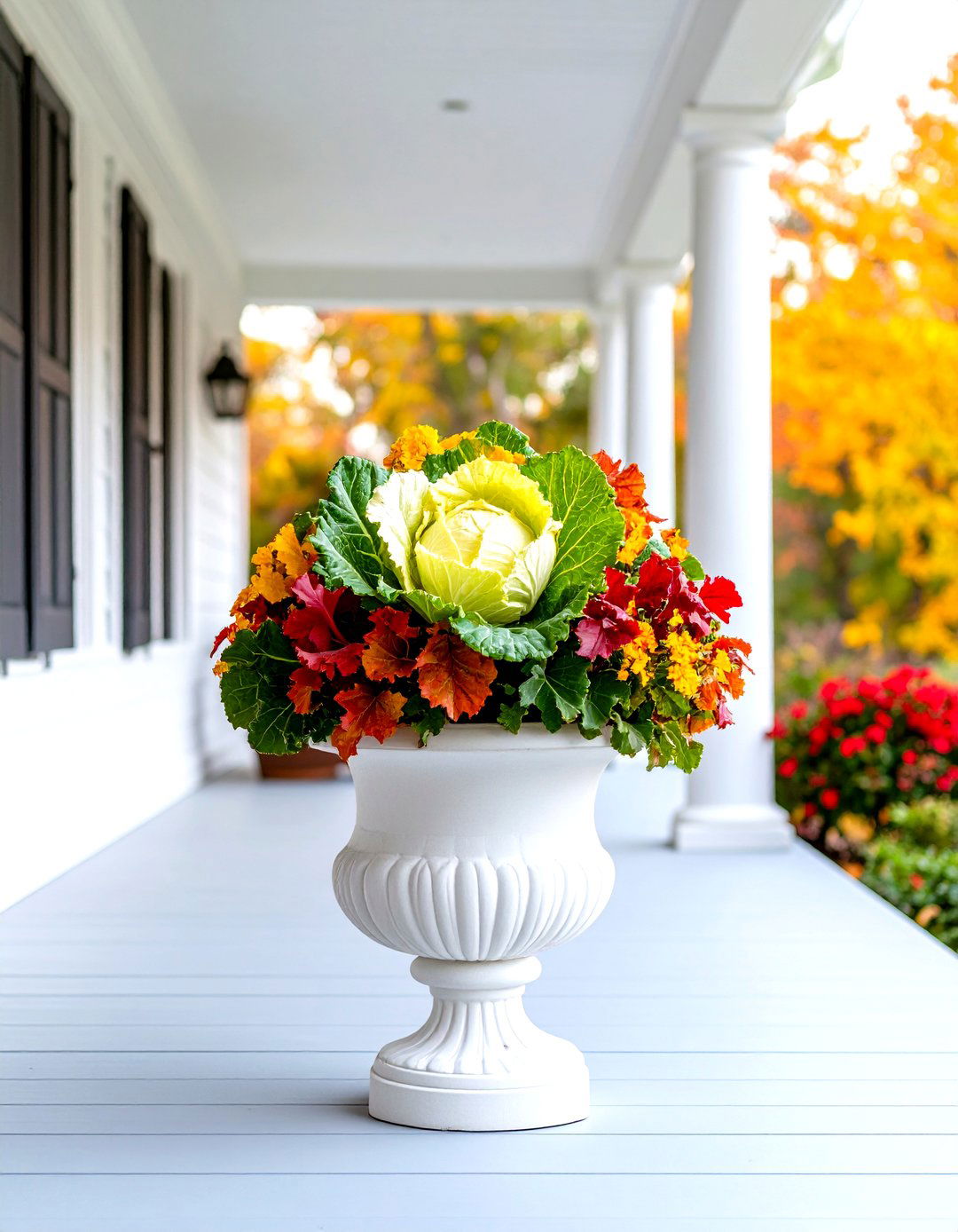 Single Specimen Fall Planter - 30 front porch fall planter ideas