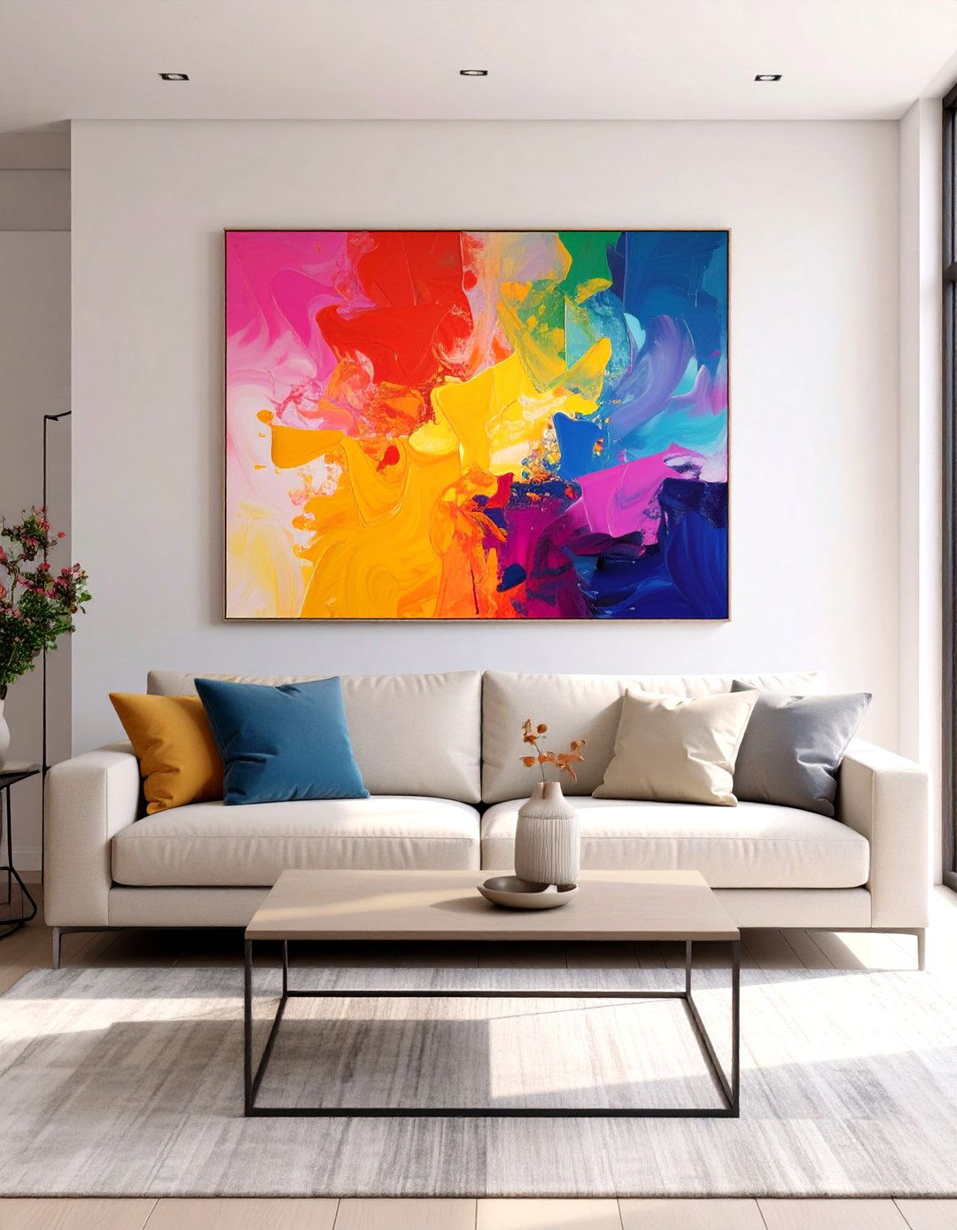 Single Statement Art Piece Living Room - 30 contemporary living room ideas