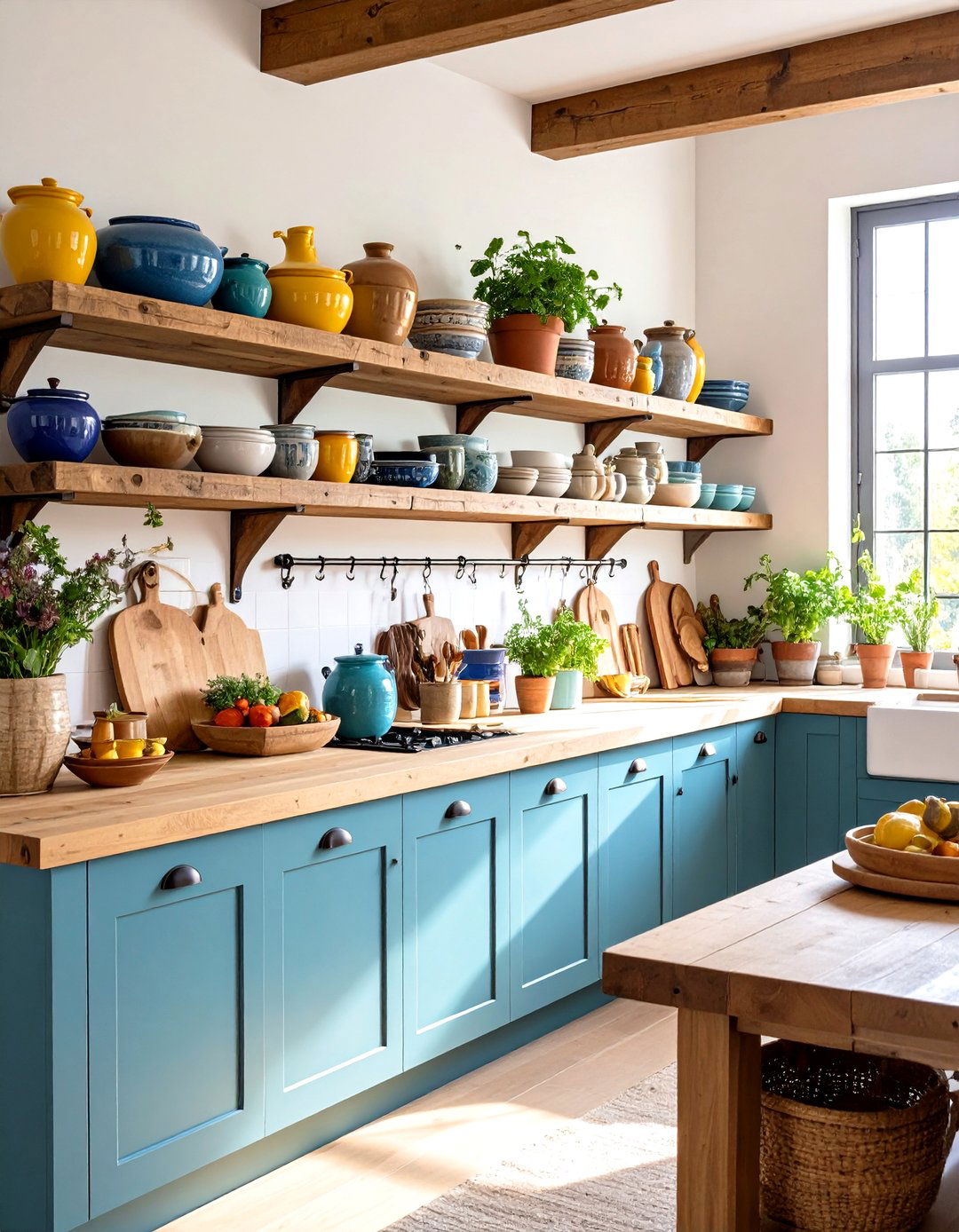 Single Statement Ledge Kitchen Shelf - 30 kitchen shelves ideas