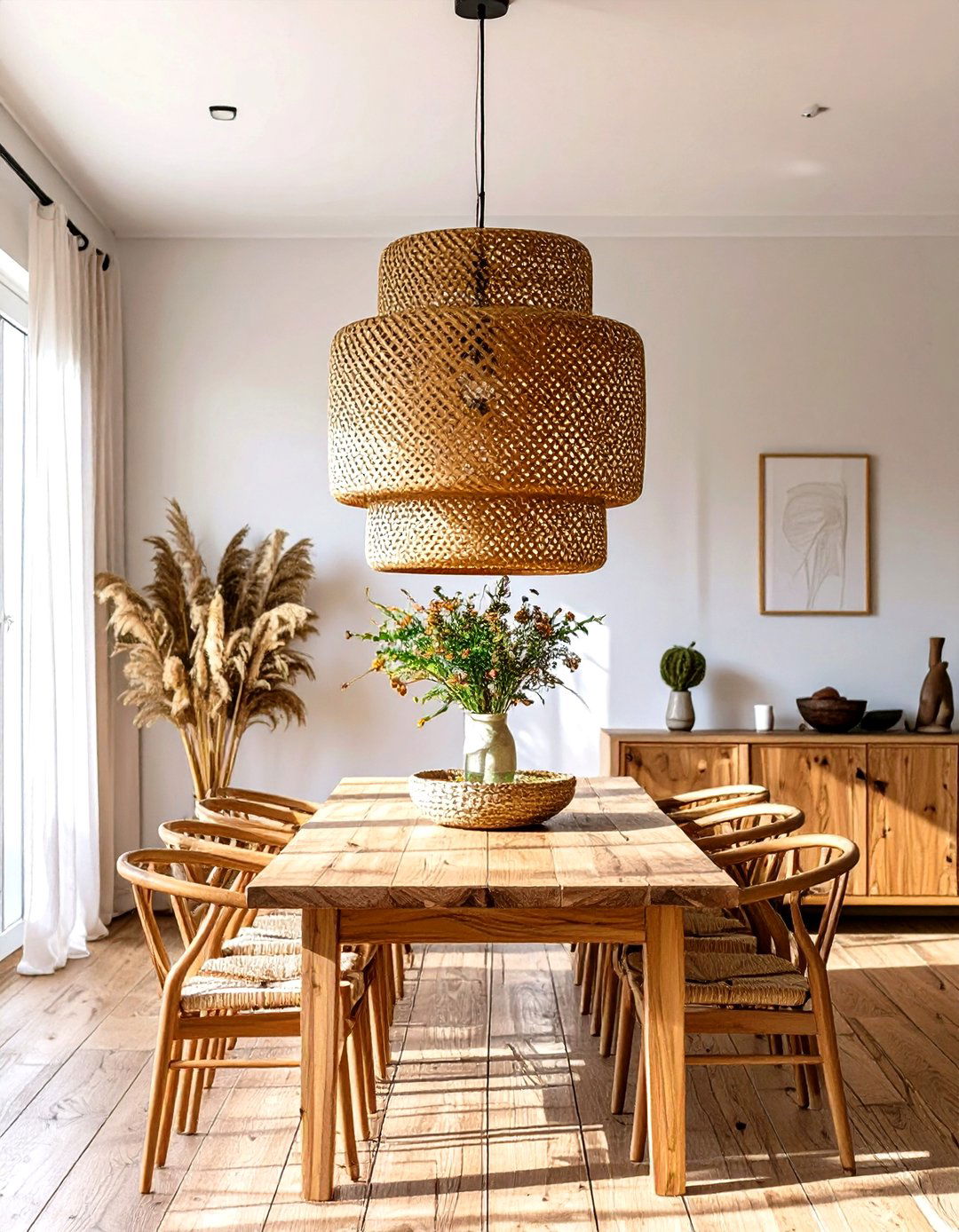 Single Statement Pendant Light - 30 simple dining room ideas