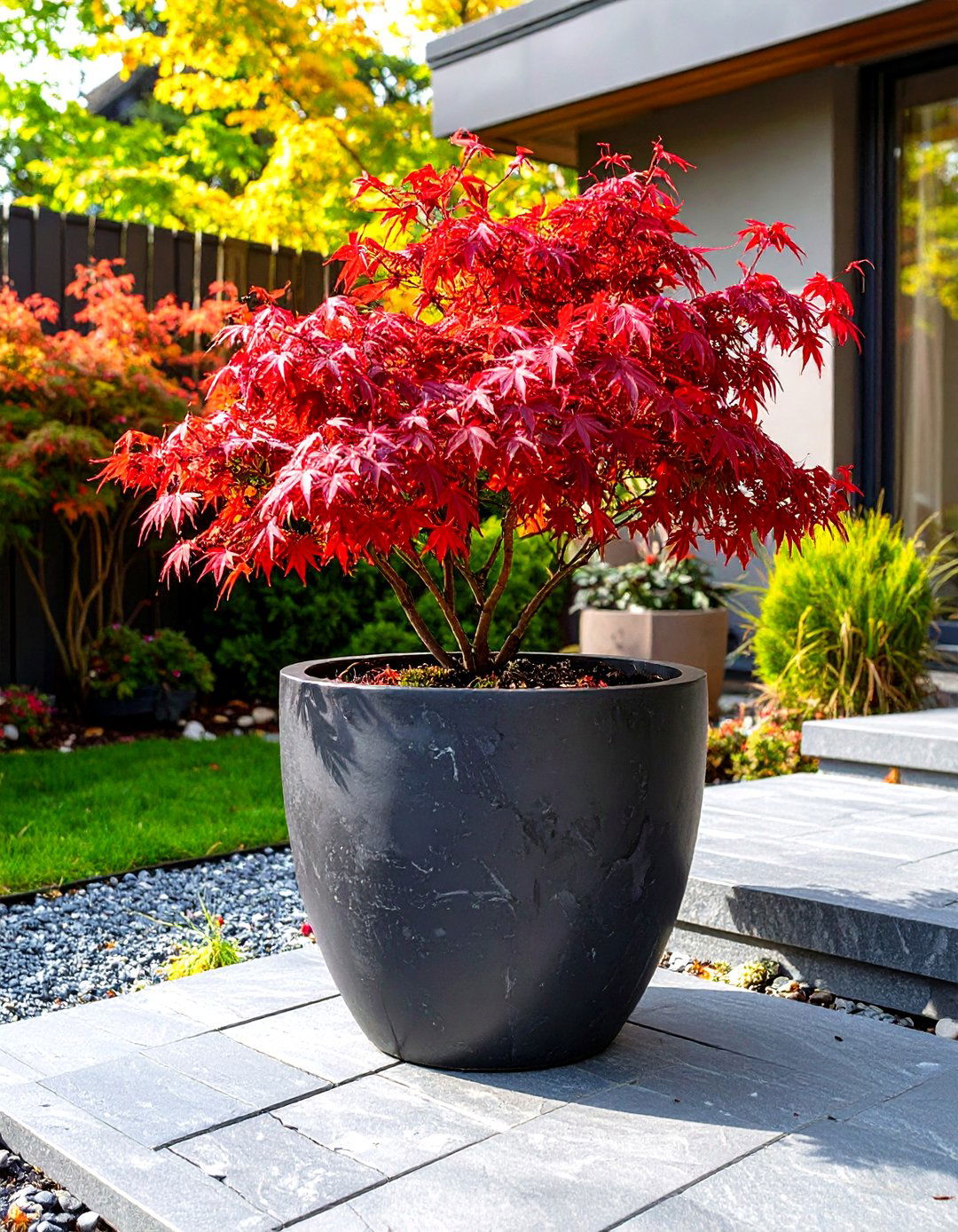 Single Statement Tree in a Container - 30 small garden design ideas