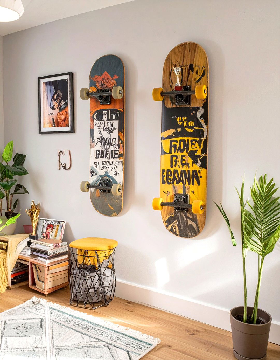 Skateboard Shelves for a Unique Display - 30 teen room decor ideas