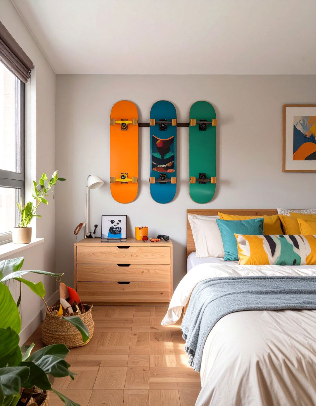 Skateboard Storage and Display Rack - 30 teenage bedroom ideas