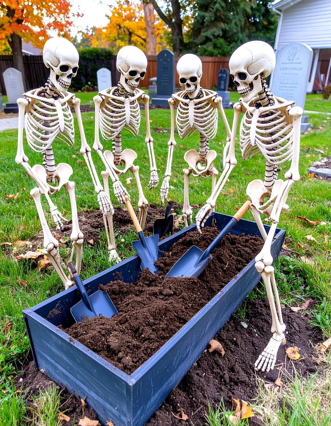 Skeleton Graveyard Dig Scene - 30 outdoor skeleton decoration ideas