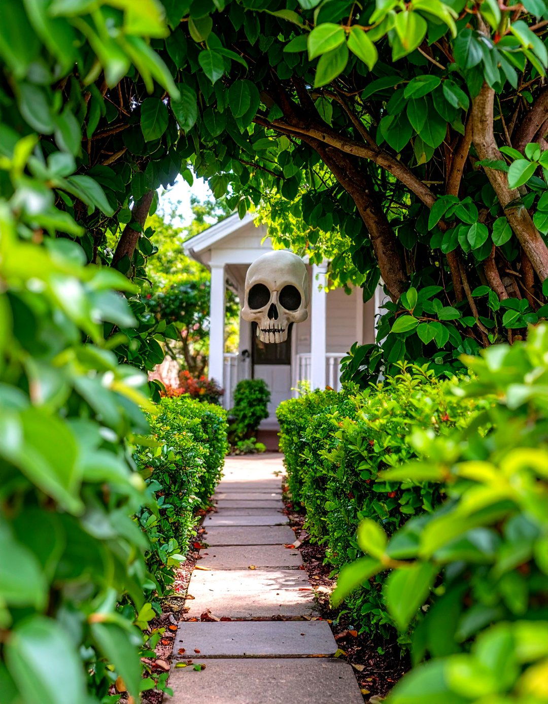Skeletons Hiding in the Bushes - 30 outdoor skeleton decoration ideas