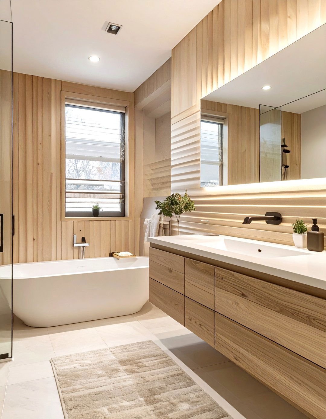 Skinny Slat Wood Bathroom Wainscoting - 30 bathroom wainscoting ideas