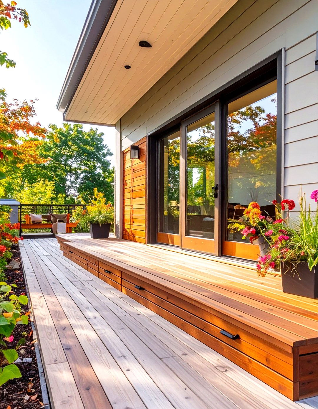Skirting with Built In Storage Cabinets - 30 horizontal deck skirting ideas