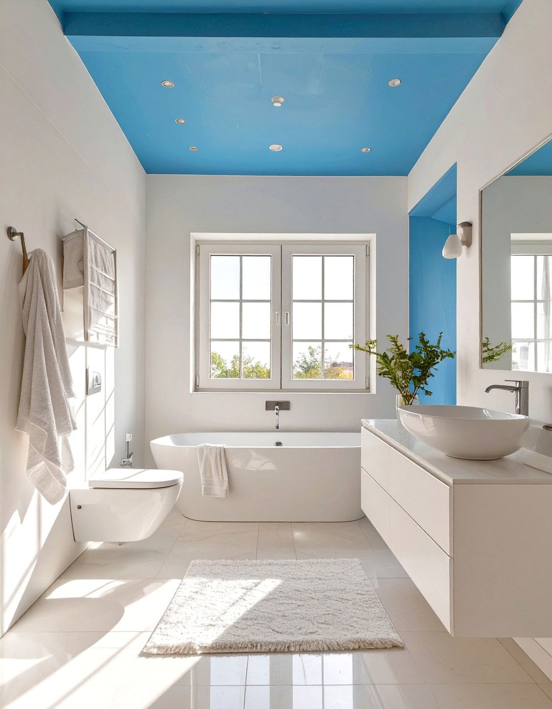 Sky Blue Ceiling Bathroom - 30 bathroom wall paint ideas
