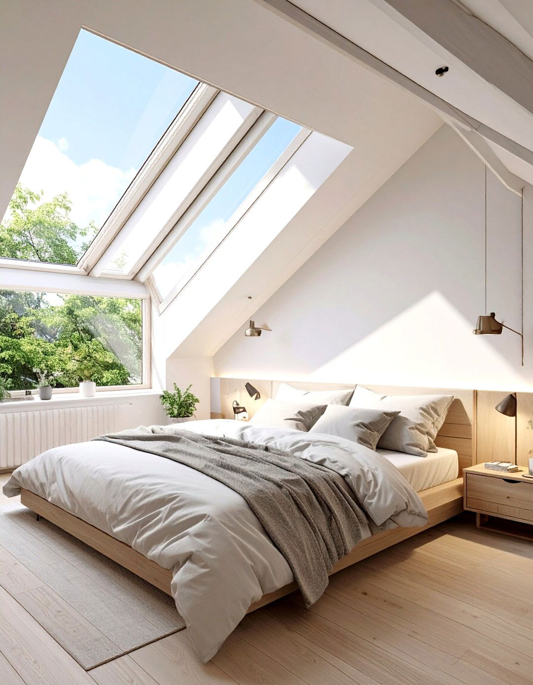 Skylight Focused Bedroom Design - 30 low sloped ceiling bedroom ideas