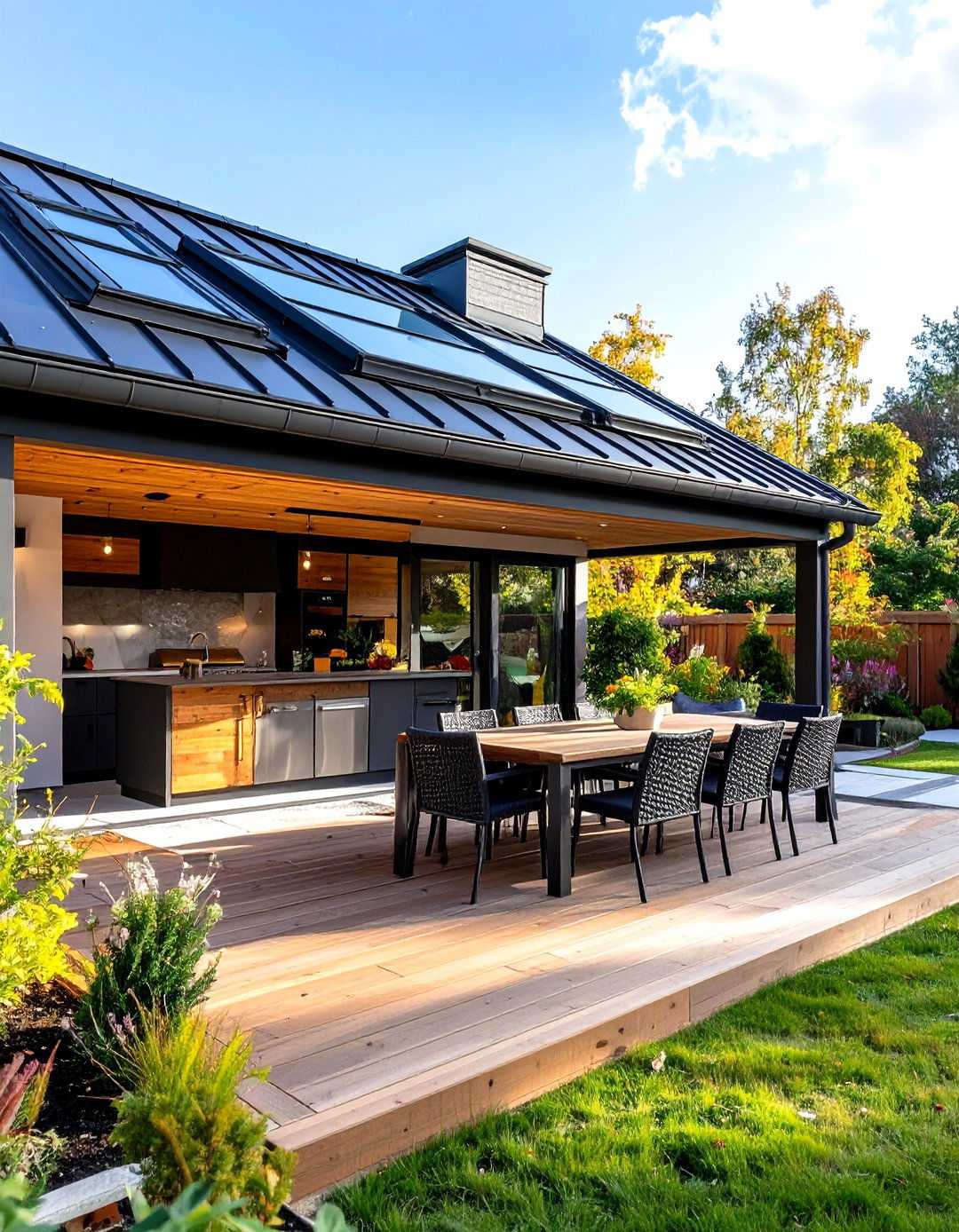 Skylight Integrated Patio Roof - 30 patio roof ideas