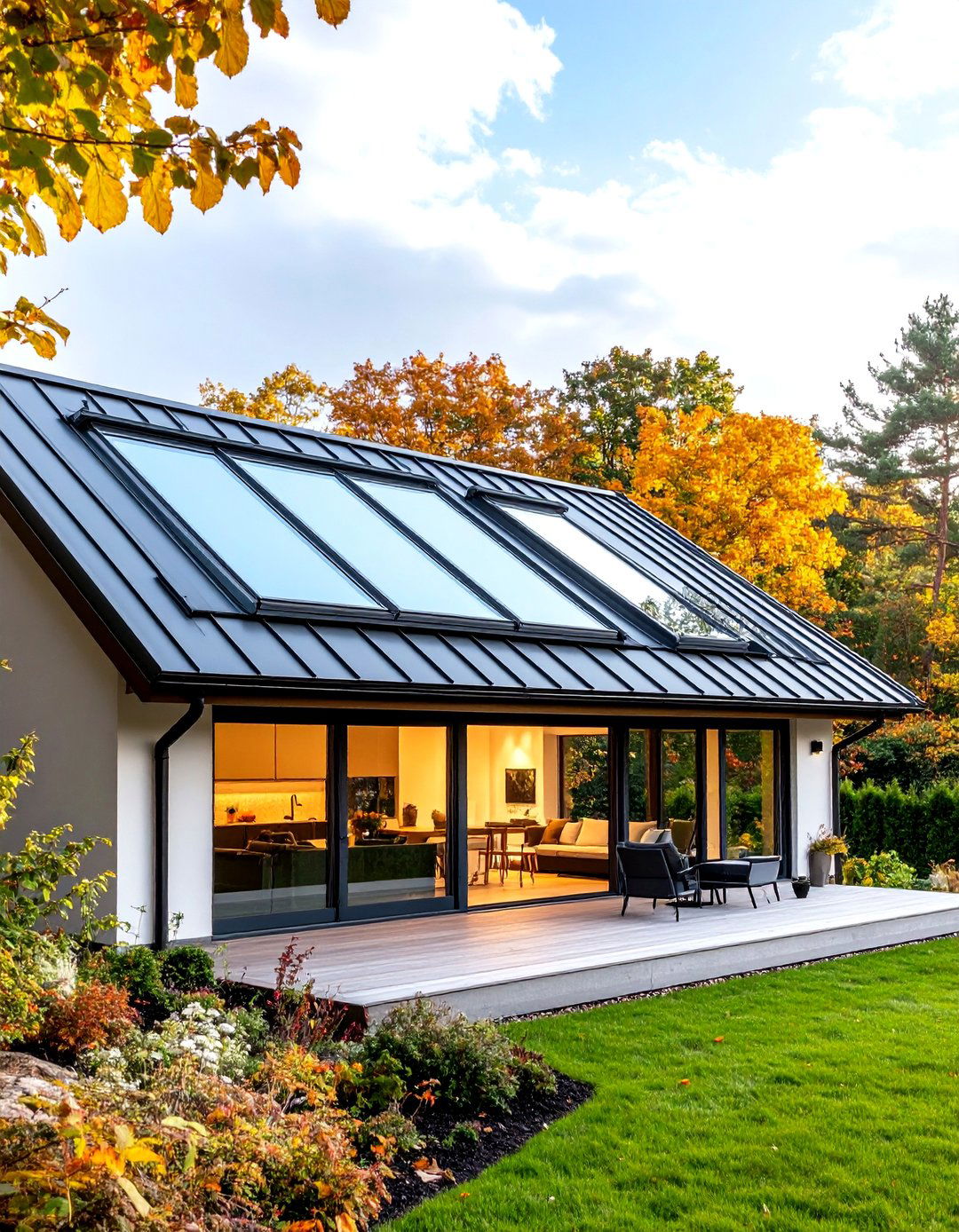 Skylight Integrated Solid Roof - 30 patio roof ideas attached to house