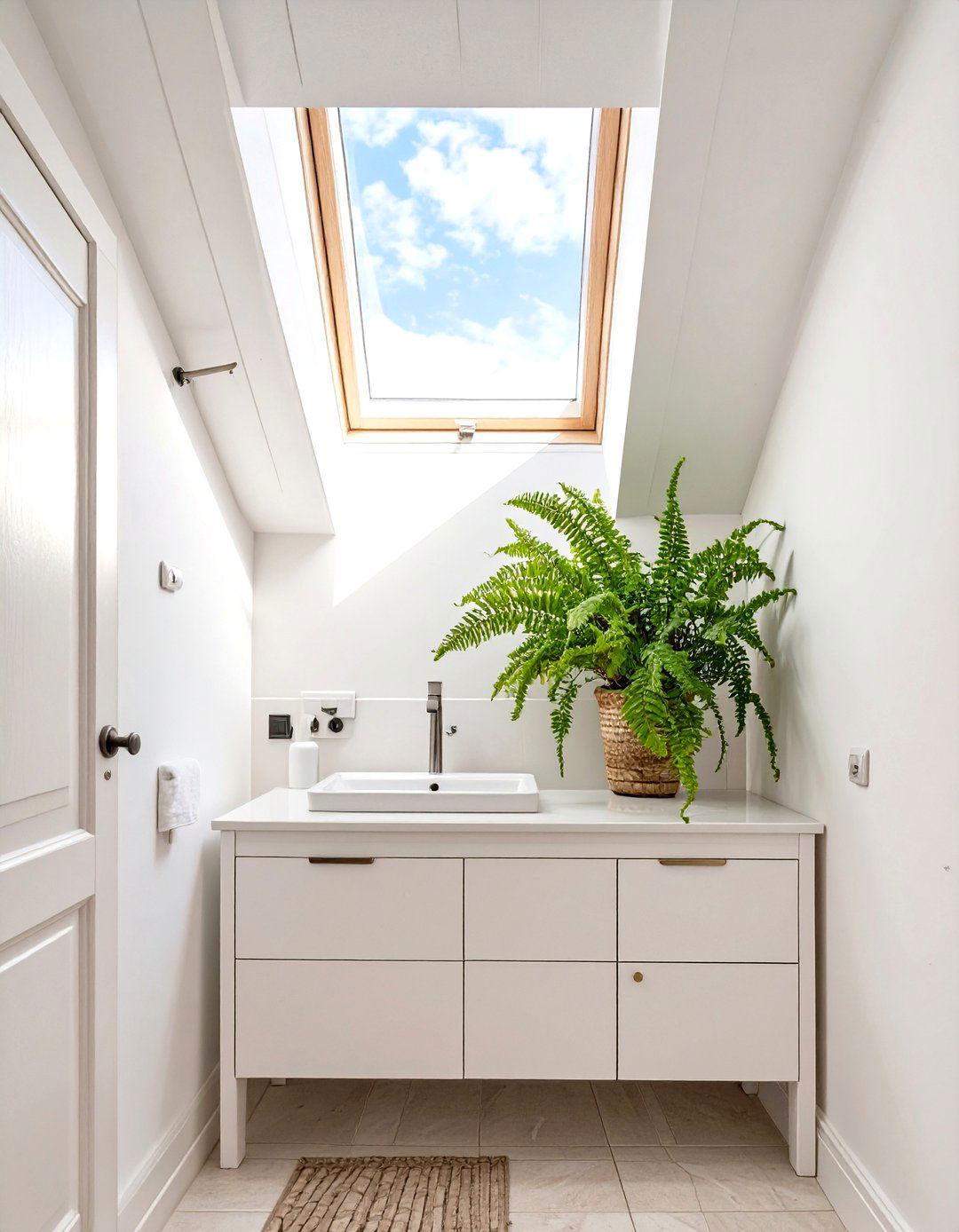 Skylight Lit Half Bathroom - 30 modern half bathroom ideas