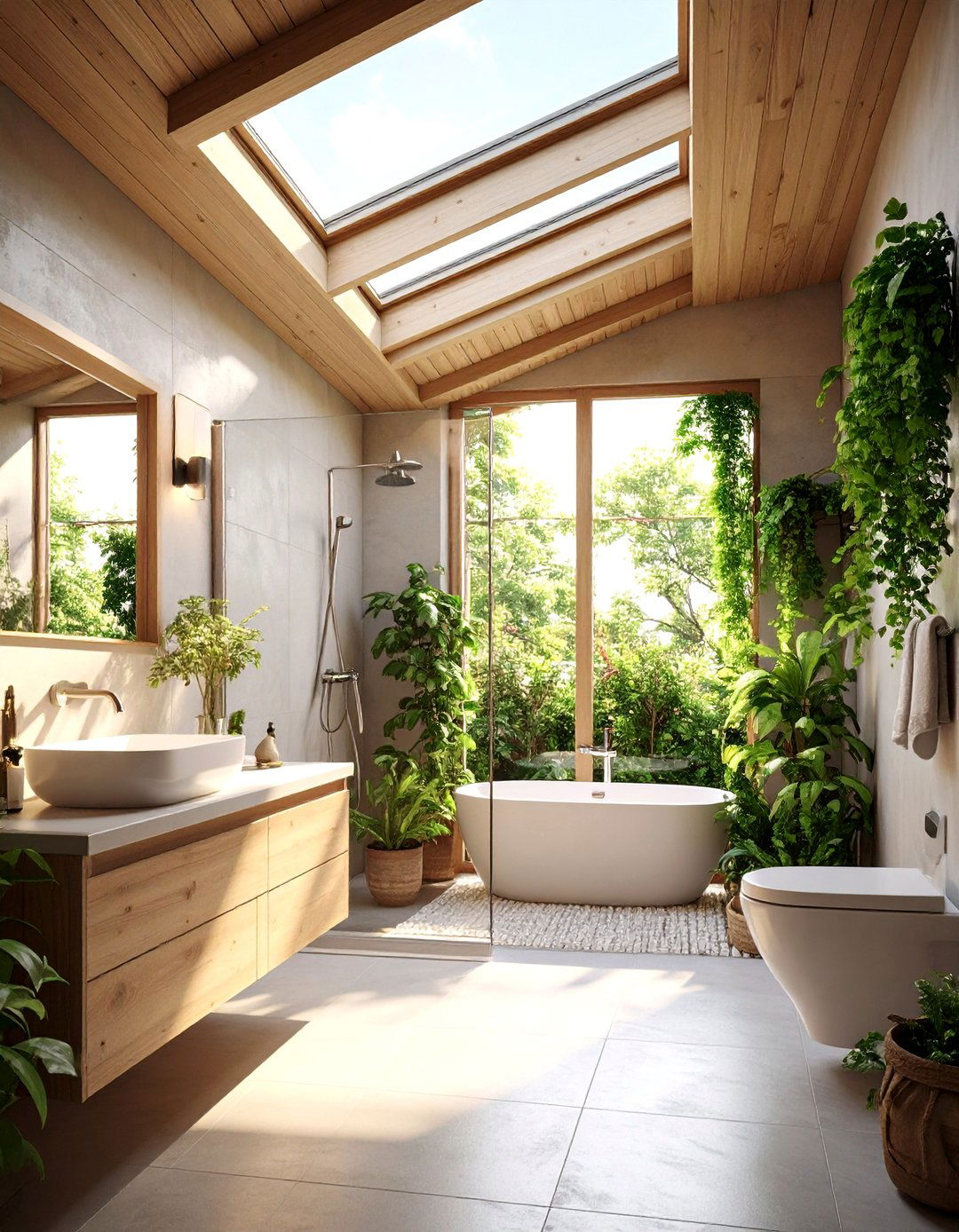 Skylight for Natural Light - 30 50 small bathroom ideas with shower and toilet