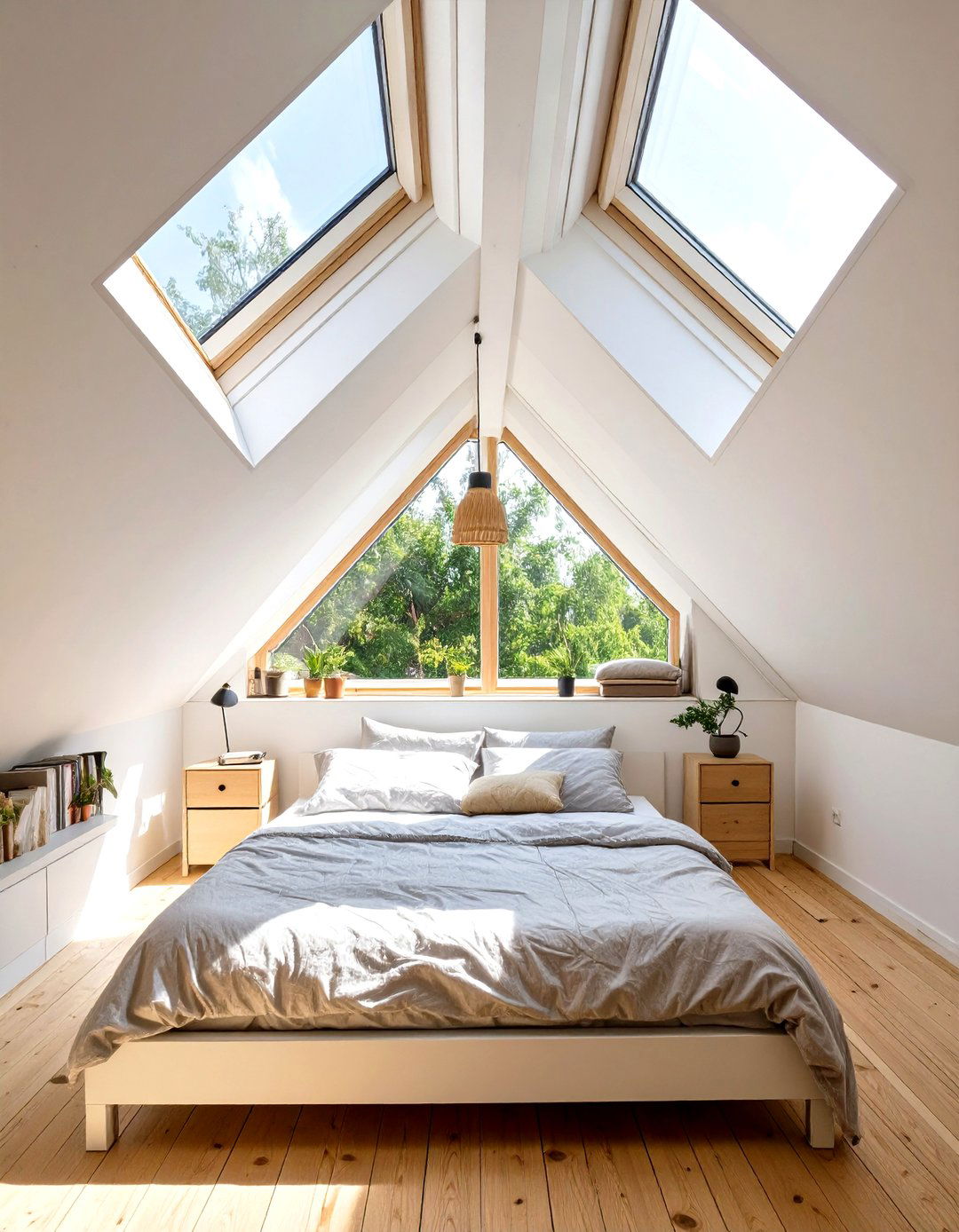 Skylights to Flood the Attic Bedroom with Natural Light - 30 slanted ceiling low ceiling attic bedroom ideas