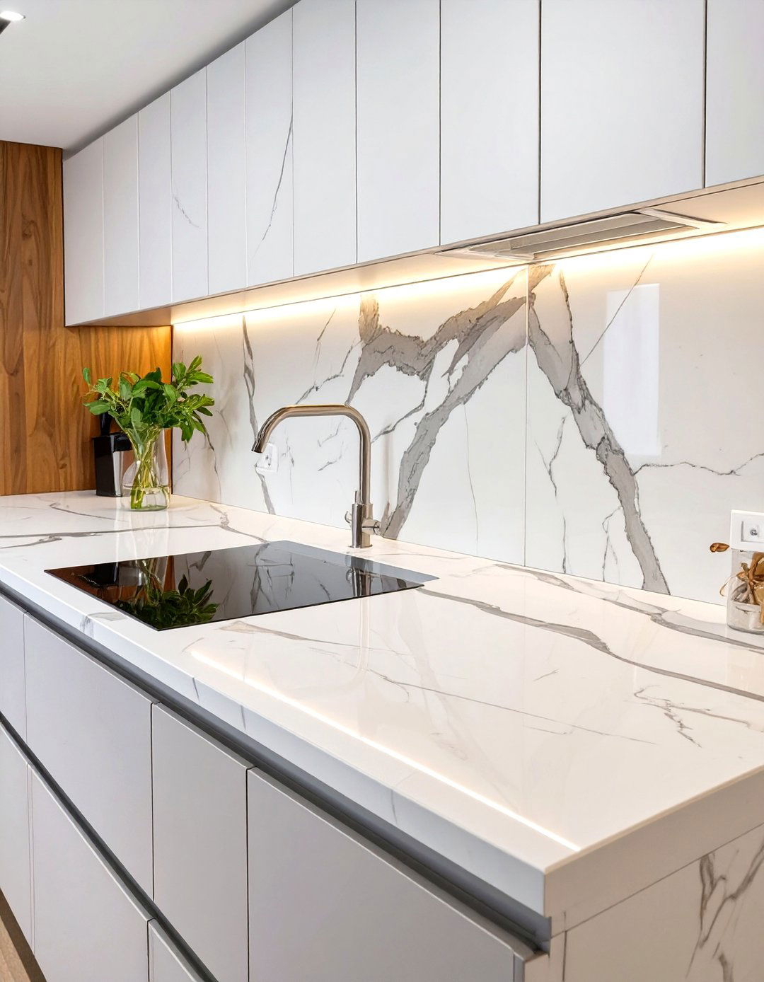 Slab Marble Kitchen Backsplash - 30 unique kitchen backsplash ideas