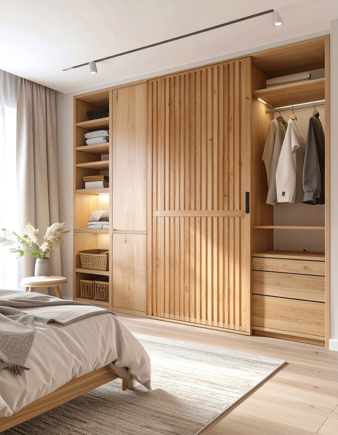 Slat Wood Closet Doors - 30 small closet door ideas