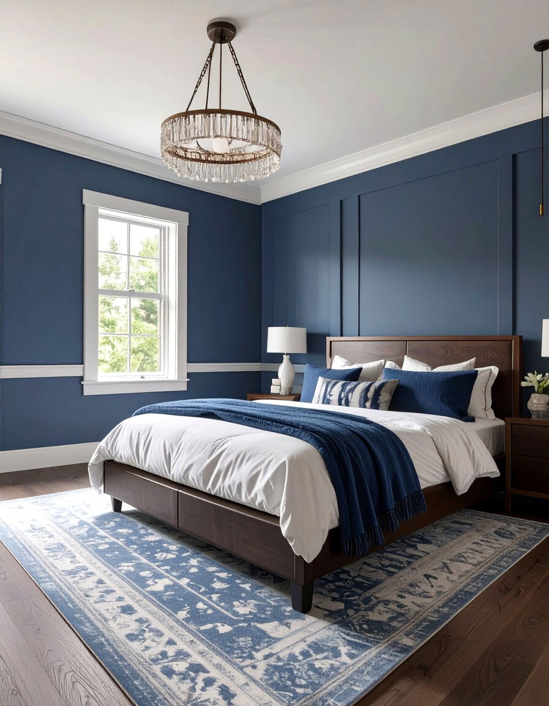 Slate Blue and White Bedroom - 30 color ideas for bedroom