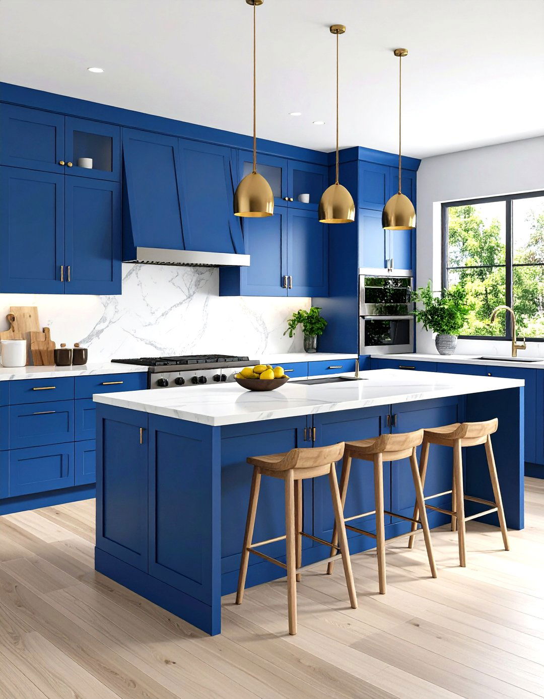 Slate Blue and White Kitchen - 30 interior paint color ideas